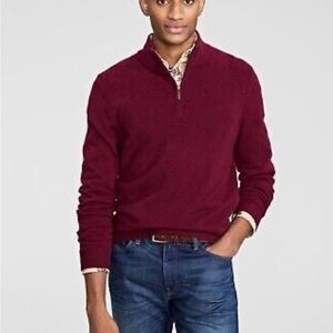 Macy’s CLUB ROOM Men's Cashmere Quarter-Zip Sweater - Size XL in Burgundy - NWT!